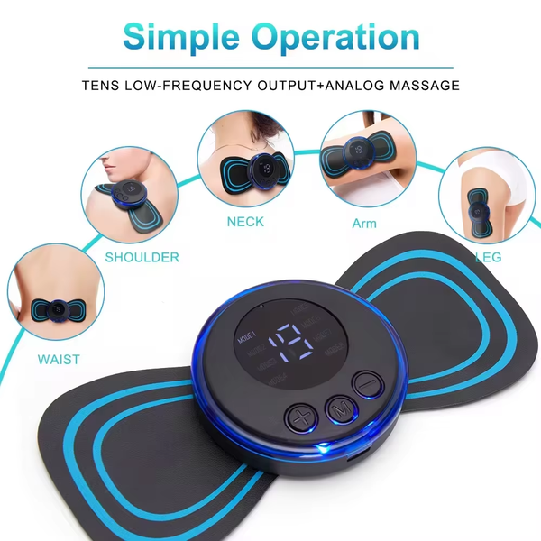 Electric Neck Massager EMS Muscle Massage Stimulator Low Frequency Instrument Back Cervical Calf Patches Pain Joints Mini Device