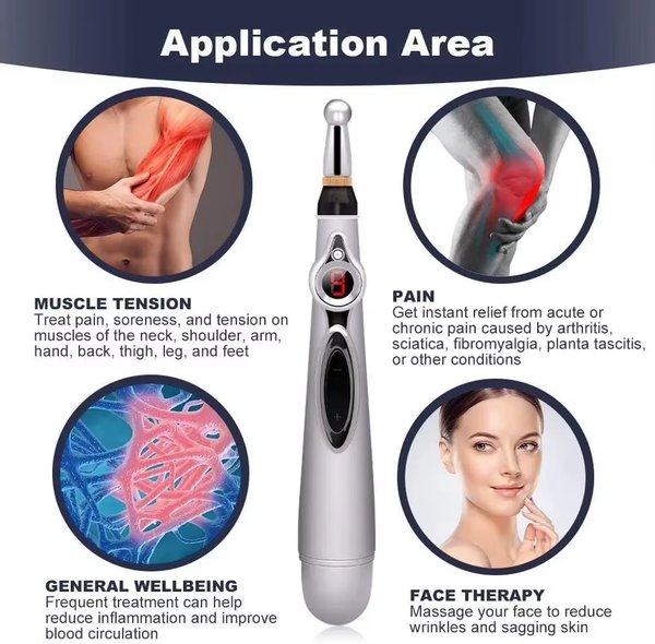 Electronic Acupuncture Point Massage Pen Multi-Function Meridian Press Energy Therapy Power Pen Pain Relief Tool