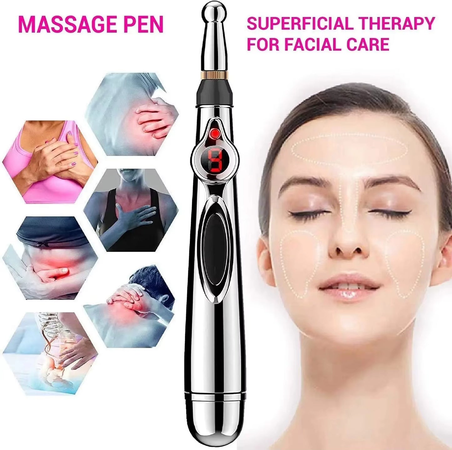 Electronic Acupuncture Point Massage Pen Multi-Function Meridian Press Energy Therapy Power Pen Pain Relief Tool